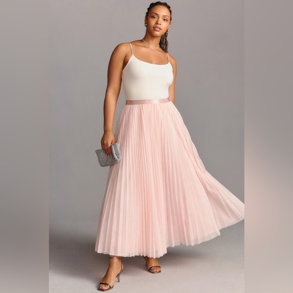Hutch Blush Pink A-Line Pleated Skirt - Picture 4 of 13